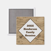 Family Wiedersehen Brown Wood Grain Keepake Magnet (Vorderseite/Rückseite)