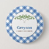Family Wiedersehen Buttons Blue Gingham Theme (Vorderseite)
