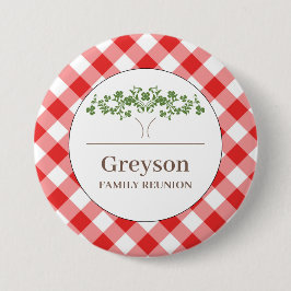 Family Wiedersehen Buttons Red Gingham Theme