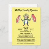 Family Wiedersehen Cowboy Big Steaks Einladungspostkarte (Vorne/Hinten)