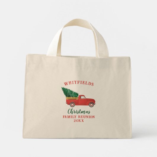 Family Wiedersehen Custom Christmas Holiday Red Tr Mini Stoffbeutel (Rückseite)