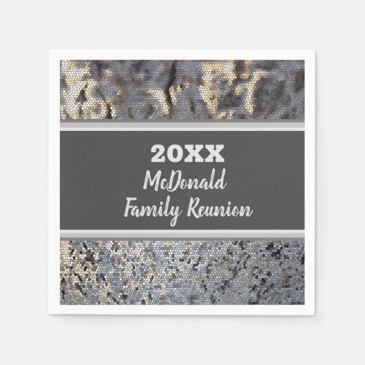 Family Wiedersehen Dinner Cocktail Snakeskin Mosai Serviette (Vorderseite)