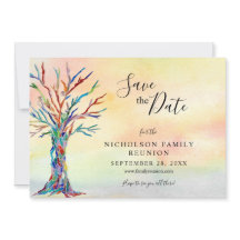 Family Wiedersehen Elegante Farbbaum Save the Date