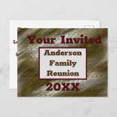 Family Wiedersehen Elegante Golden Abstrakte Einla Postkarte (Vorne/Hinten)