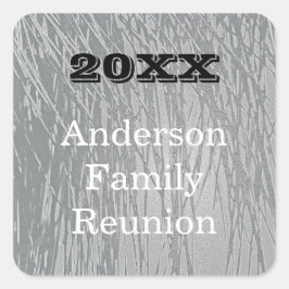 Family Wiedersehen Elegantes Silver Lines Abstrakt Quadratischer Aufkleber