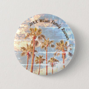 Family Wiedersehen Faded Foto Palm Trees Paradies Button