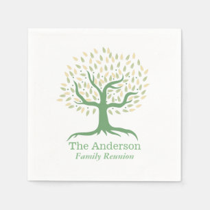 Family Wiedersehen Family Tree Elegant Green Serviette