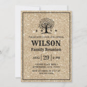 Family Wiedersehen Family Tree Moderner Gold Glitz Einladung (Vorderseite)
