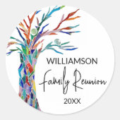 Family Wiedersehen Family Tree Runder Aufkleber (Vorderseite)