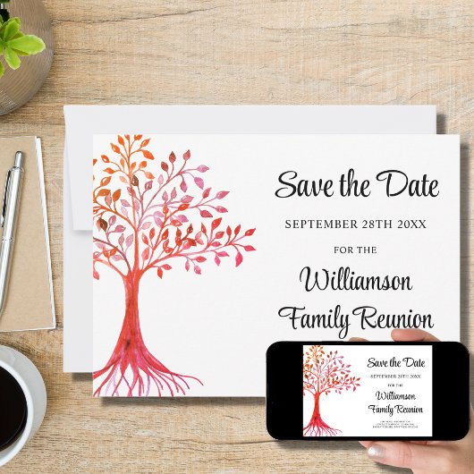 Family Wiedersehen Family Tree Save the Date Einladung