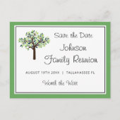 Family Wiedersehen Family Tree Save the Date Postk Postkarte (Vorderseite)
