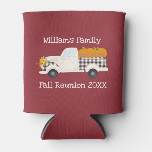 Family Wiedersehen Farm Truck Niedliches Herbstfes Dosenkühler (Vorderseite)