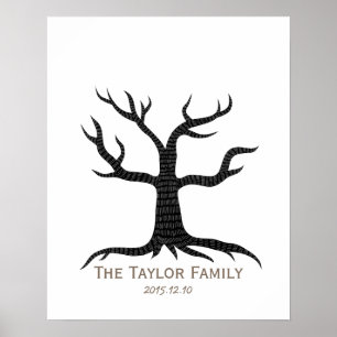 Family Wiedersehen Finger Print Tree Poster