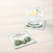 Family Wiedersehen Forest Campfire Green Rechteckiger Pappuntersetzer (Vor Ort)