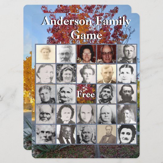 Family Wiedersehen Foto Game Colorful Fall Tree (Vorne/Hinten)