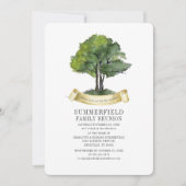 Family Wiedersehen Get Together Tree Typografy Einladung (Vorderseite)