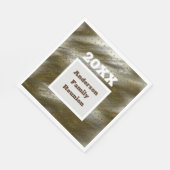 Family Wiedersehen Gold White Diagonal Strip Abstr Serviette (Ecke)