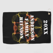 Family Wiedersehen Golf Outing Vivid Lights Celest Golfhandtuch (Horizontal)