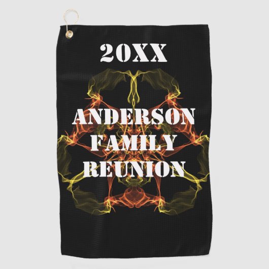 Family Wiedersehen Golf Outing Vivid Lights Celest Golfhandtuch (Vorderseite)