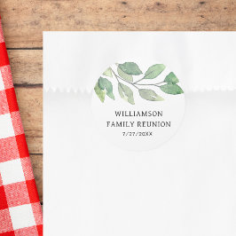 Family Wiedersehen Greenery Personalisiert Runder Aufkleber