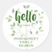 Family Wiedersehen HELLO MEIN NAME IST Runder Aufkleber (Vorderseite)