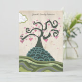 Family Wiedersehen Herzstück Tree Moderner Vector Einladung (Stehend Vorderseite)