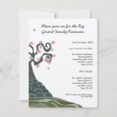 Family Wiedersehen Herzstück Tree Moderner Vector Einladung (Rückseite)