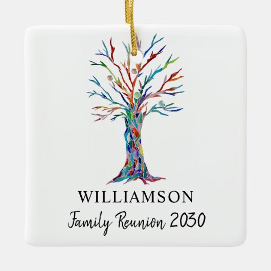Family Wiedersehen Individuelle Name Family Tree Keramikornament (Vorderseite)