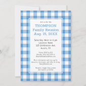 Family Wiedersehen Light Blue Buffalo Karo Party Einladung (Vorderseite)