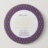 Family Wiedersehen Lila Gold Elegante Button (Vorderseite)