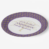 Family Wiedersehen Lila Gold Pappteller (Schrägansicht)