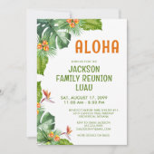 Family Wiedersehen Luau Tropical Palm Aloha Wasser Einladung (Vorderseite)