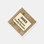 Family Wiedersehen Meal Woodgrain Rustic Picnic Serviette (Ecke)