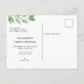 Family Wiedersehen Modern Einladungspostkarte (Rückseite)