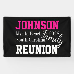 Family Wiedersehen Modern Hot Pink Party Banner