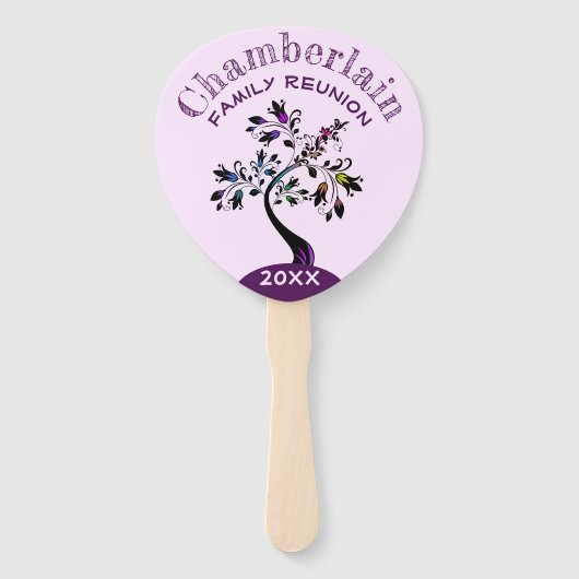 Family Wiedersehen Modern Multicolor-Blumenbaum Fächer (Vorderseite)