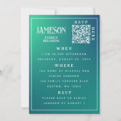 Family Wiedersehen Moderne Gradient QR Code Einlad Einladung (Rückseite)