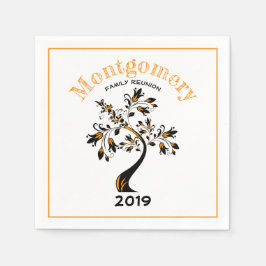 Family Wiedersehen Moderne Orange blühende Schwarz Serviette