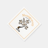 Family Wiedersehen Moderne Orange blühende Schwarz Serviette (Ecke)