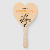 Family Wiedersehen Moderner Blumenbaum Schwarzes O Fächer (Vorderseite)