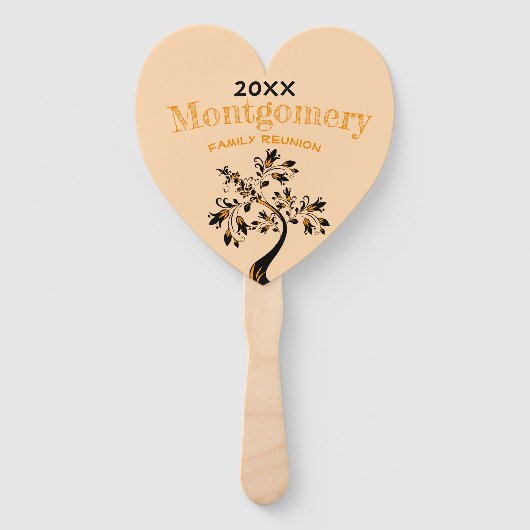 Family Wiedersehen Moderner Blumenbaum Schwarzes O Fächer (Vorderseite)