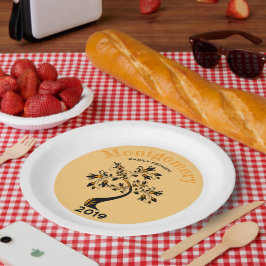 Family Wiedersehen Moderner Orange- und Schwarzer Pappteller