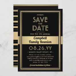 Family Wiedersehen Modernes elegantes Schwarz-Gold Save The Date