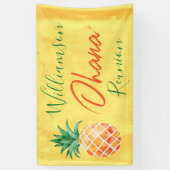 Family Wiedersehen Ohana Ananas Island Beach Banner (Vertikal)