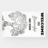 Family Wiedersehen Old Gray Tree auf Black Custom Banner (Horizontal)