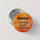 Family Wiedersehen Orange Abstrakt Herbstliche Ans Button (Vorne & Hinten)