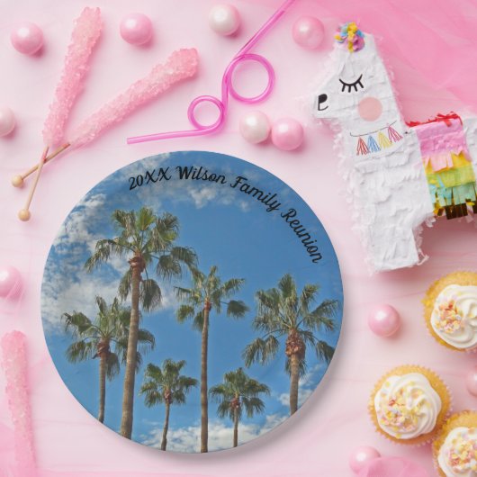 Family Wiedersehen Palm Trees und Blue Sky Paradis Pappteller (Party)