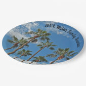 Family Wiedersehen Palm Trees und Blue Sky Paradis Pappteller (Schrägansicht)
