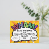 Family Wiedersehen Party Moderner Spaß  Ankündigungspostkarte (Stehend Vorderseite)