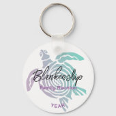 Family Wiedersehen Pastel Tribal Turtle Keepake Schlüsselanhänger (Rückseite)